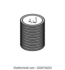 Libya Currency Symbol, Libyan Dinar Icon, LYD Sign. Vector Illustration