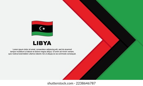 Libya Flag Abstract Background Design Template. Libya Independence Day Banner Cartoon Vector Illustration. Libya Template