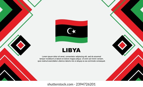 Libyen Flag Abstrakte Hintergrunddesign-Vorlage. Libyen Independence Day Banner-Vektorgrafik. Libyen-Hintergrund