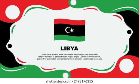 Libya Flag Abstract Background Flat Design Template. Libya Independence Day Banner Wallpaper Vector Illustration. Libya Vector