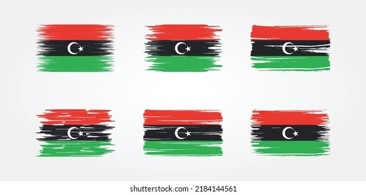 Libya Flag Brush Collection. National Flag