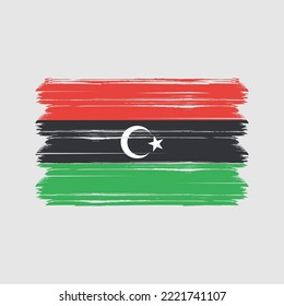 Pincel de bandera de Libia. Bandera nacional