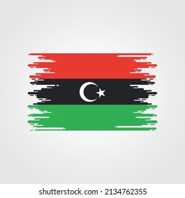 Libya Flag Brush Strokes. National Flag