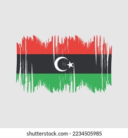Libya Flag Brush Vector Illustration