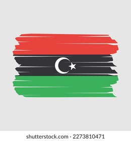 Libya Flag Brush Vector Illustration
