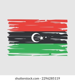 Libya Flag Brush Vector Illustration