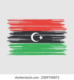 Libya Flag Brush Vector Illustration