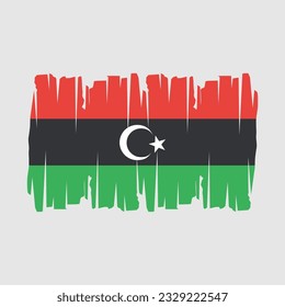 Libya Flag Brush Vector Illustration