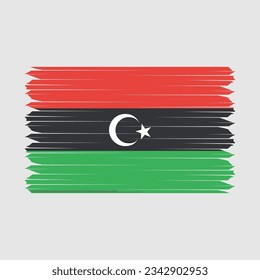 Libya Flag Brush Vector Illustration