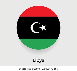 Libya flag bubble circle round shape icon vector illustration