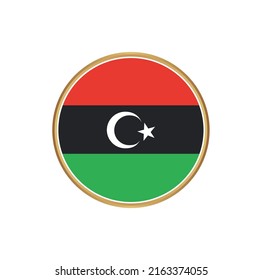 Libya Flag with Circle Frame. National Flag