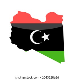 Libya Flag Country Contour Vector Icon - Illustration
