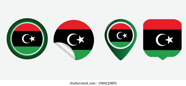 Libya flag. flat icon symbol vector illustration
