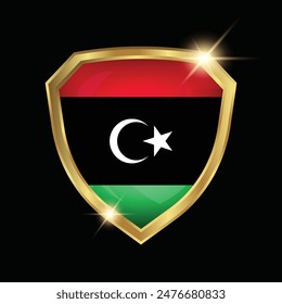 Libya Flag Golden Shield Logo