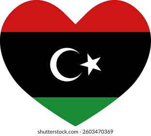 Libya flag heart shaped icon illustrator country flags  symbol nation  