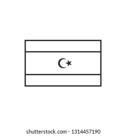 Libya flag icon in black outline flat design. Independence day or National day holiday concept.