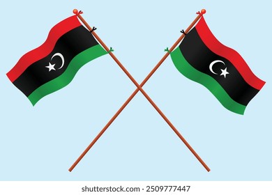 Libya Flag icon illustration. For education about the country of Libya and a symbol of love for Libya.