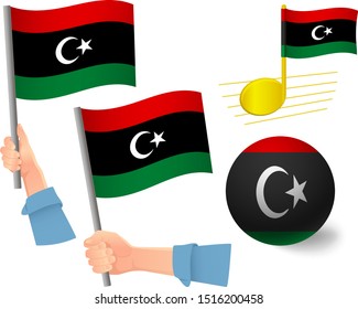libya flag icon set. National flag of libya vector illustration