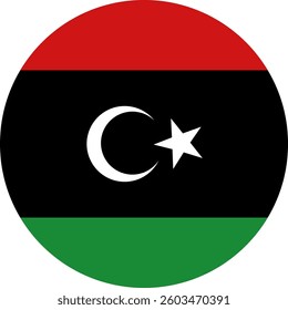 Libya flag illustrator country flags round symbol nation  