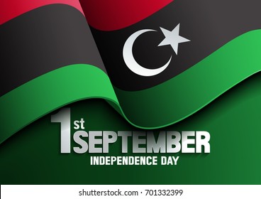 Libya Flag Independence Day. transition to republic september 1