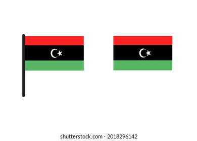Bandera de Libia aislada en un fondo blanco