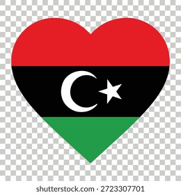 Libya Flag Love Shape Heart Shape Libya Flag Vector