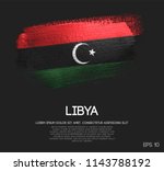 Libya Flag Made of Glitter Sparkle Brush Paint Vector