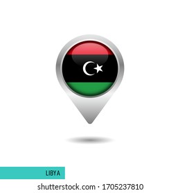 Libya flag map pin vector design template