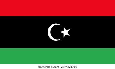Libya Flag. National Libya flag. Flag of Libya. Flag of Libya Vector graphics