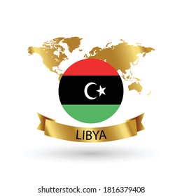 Libya Flag .official national flags of the world series. circular design . Vector