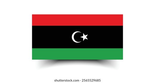 Libya flag official size and color standards vector illustration