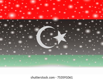 libya flag on christmas background