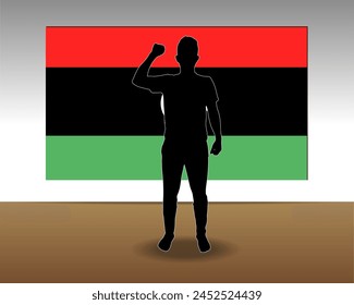 Libya flag paper texture, single-piece element, vector design, Libya flag taped on wall, decoration or celebration idea