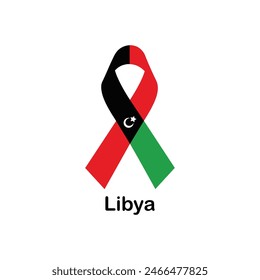 Libya flag ribbon design vector