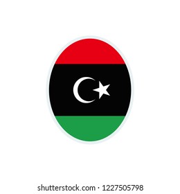 Libya flag. Libya round flag.