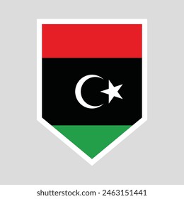 Libya Flag in Shield Shape Frame