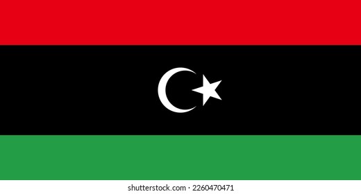 Libya flag simple illustration for independence day or election