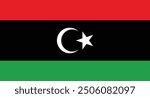 Libya flag vector design and digital illustration , National flag of Libya 