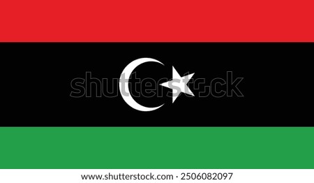 Libya flag vector design and digital illustration , National flag of Libya 