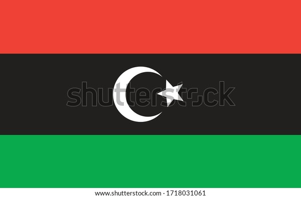 Libya flag vector graphic. Rectangle Libyan\
flag illustration. Libya country flag is a symbol of freedom,\
patriotism and\
independence.
