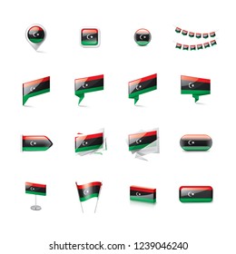 Libya flag, vector illustration on a white background