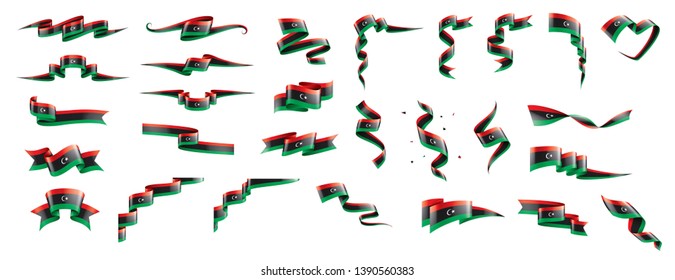 Libya flag, vector illustration on a white background