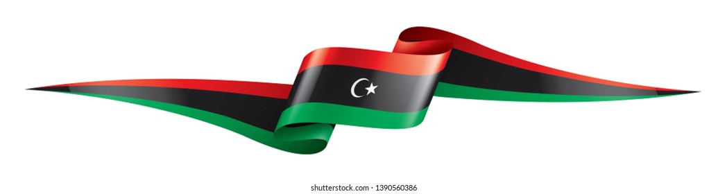 Libya flag, vector illustration on a white background