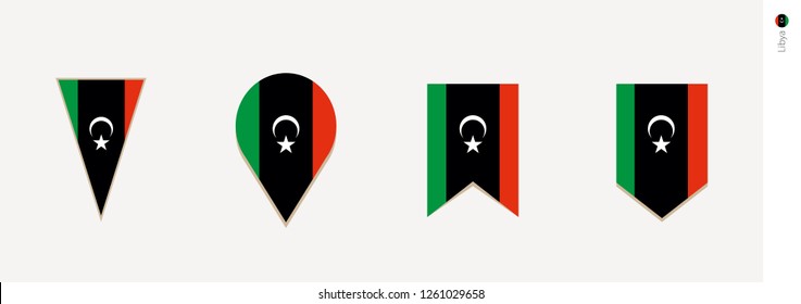 Libya Flag In Vertical Design, Vector Illustration.