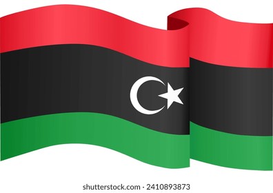 Libyen-Fahndungswelle einzeln auf png oder transparentem Hintergrund, Vektorgrafik.