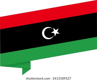 Libya flag wave isolated on png or transparent background vector illustration.