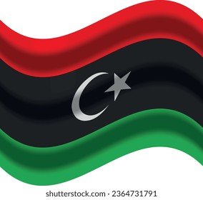 libya flag with wind icon
