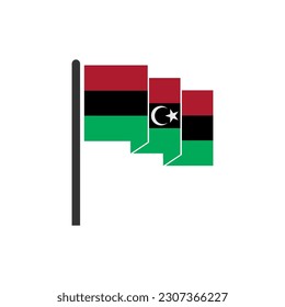 Libya flags icon set, Libya independence day icon set vector sign symbol
