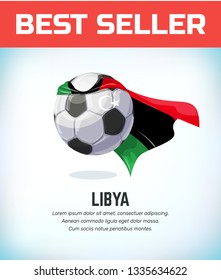 Libya football or soccer ball. Football national team. Vector illustration.