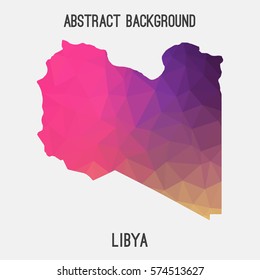 Libya in geometric polygonal style.Abstract tessellation,modern design background. Vector illustration